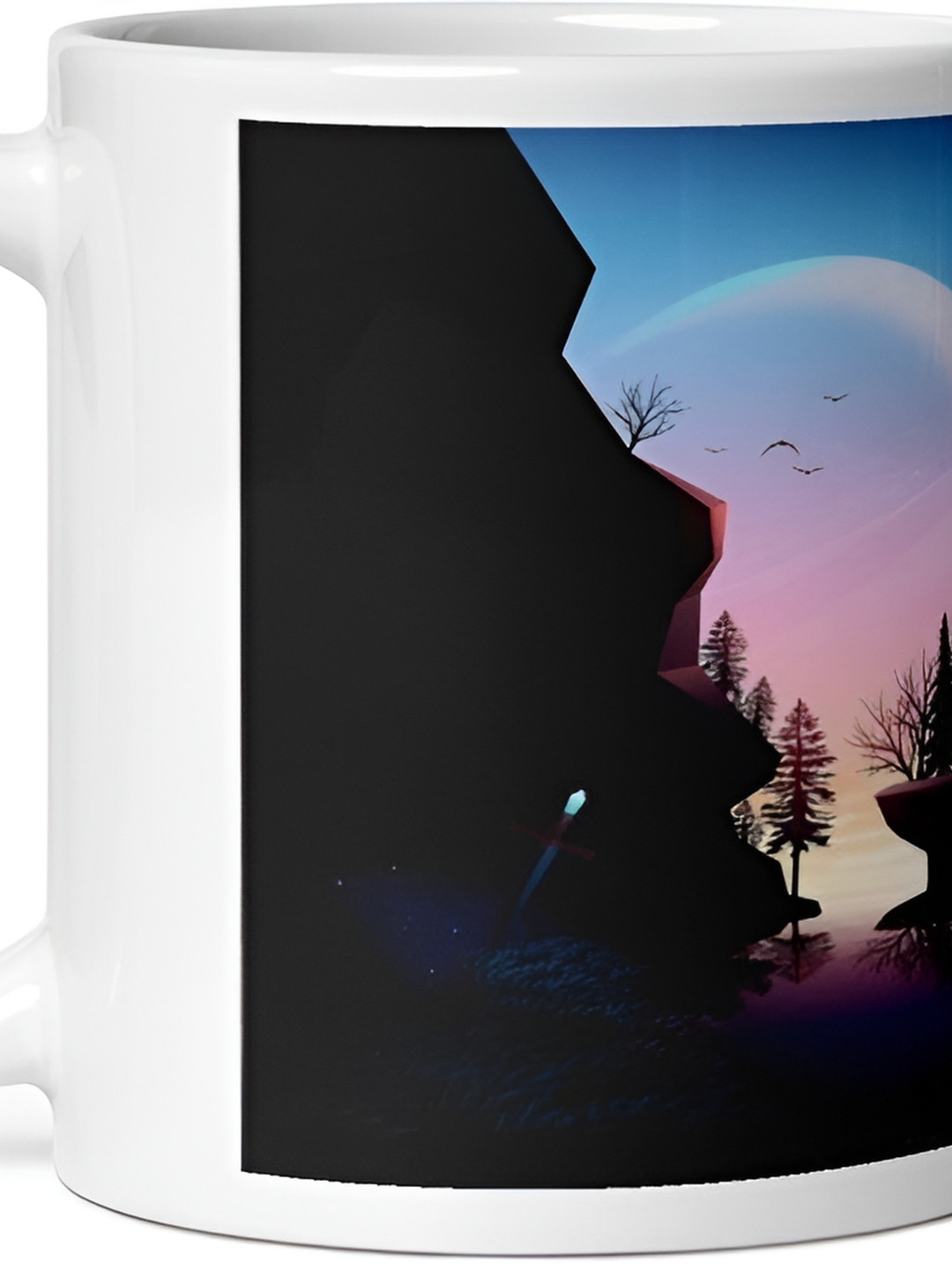 Mr UVD Black & Blue Graphic Printed Ceramic Matte Mug 350 ml