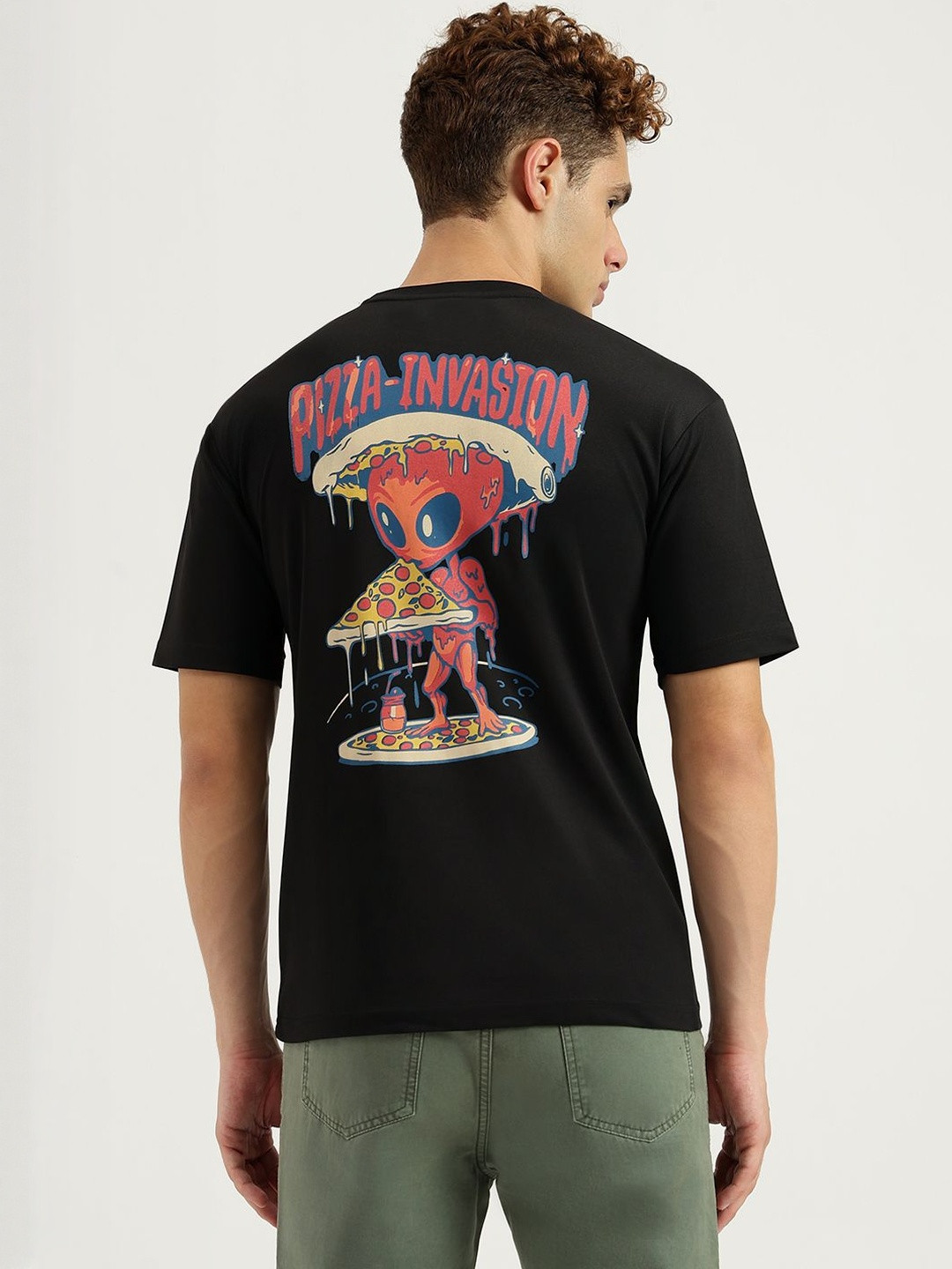 Mellow Clothing Men Graphic Printed Round Neck Cotton Oversized T-shirt