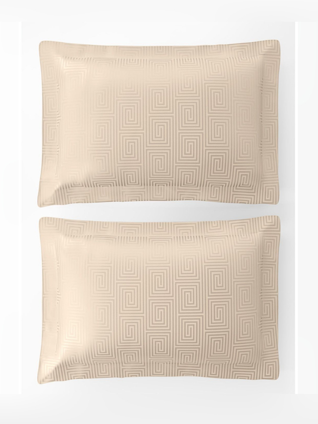 SANSAAR A DDECOR BRAND LIVE CONSCIOUSLY Beige Geometric Superfine Double King Bedding Set