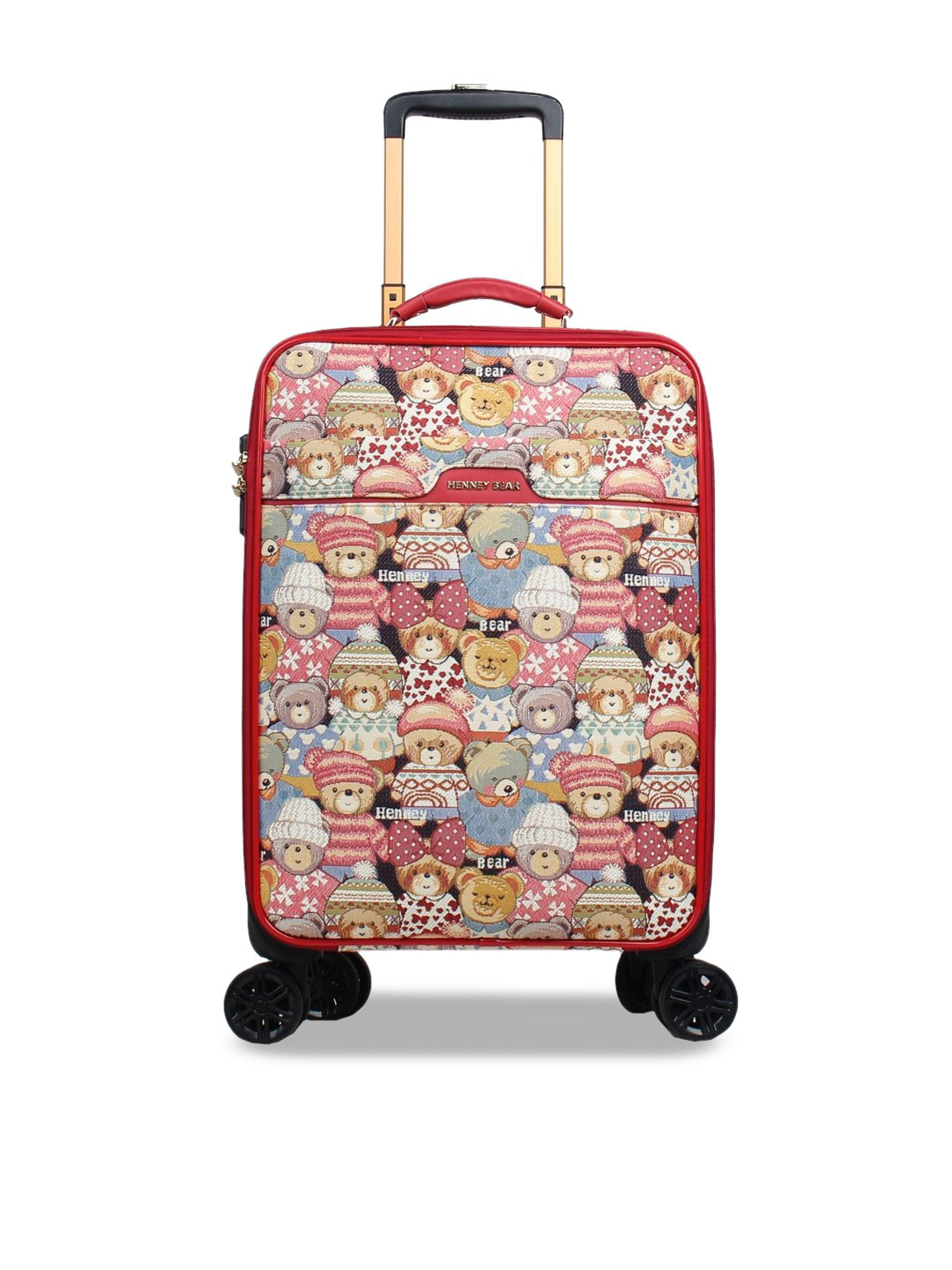 Henney Bear Cute Bear Soft Sided Cabin Trolley Suitcase