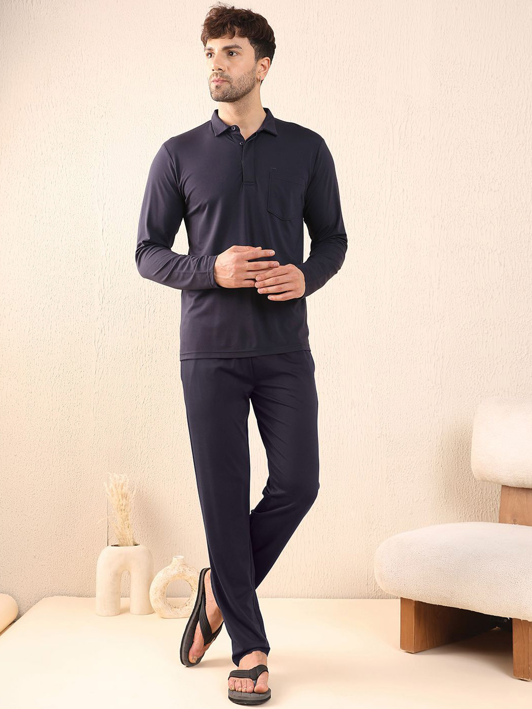 Sweet Dreams Shirt Collar Neck T-shirt & Pyjamas