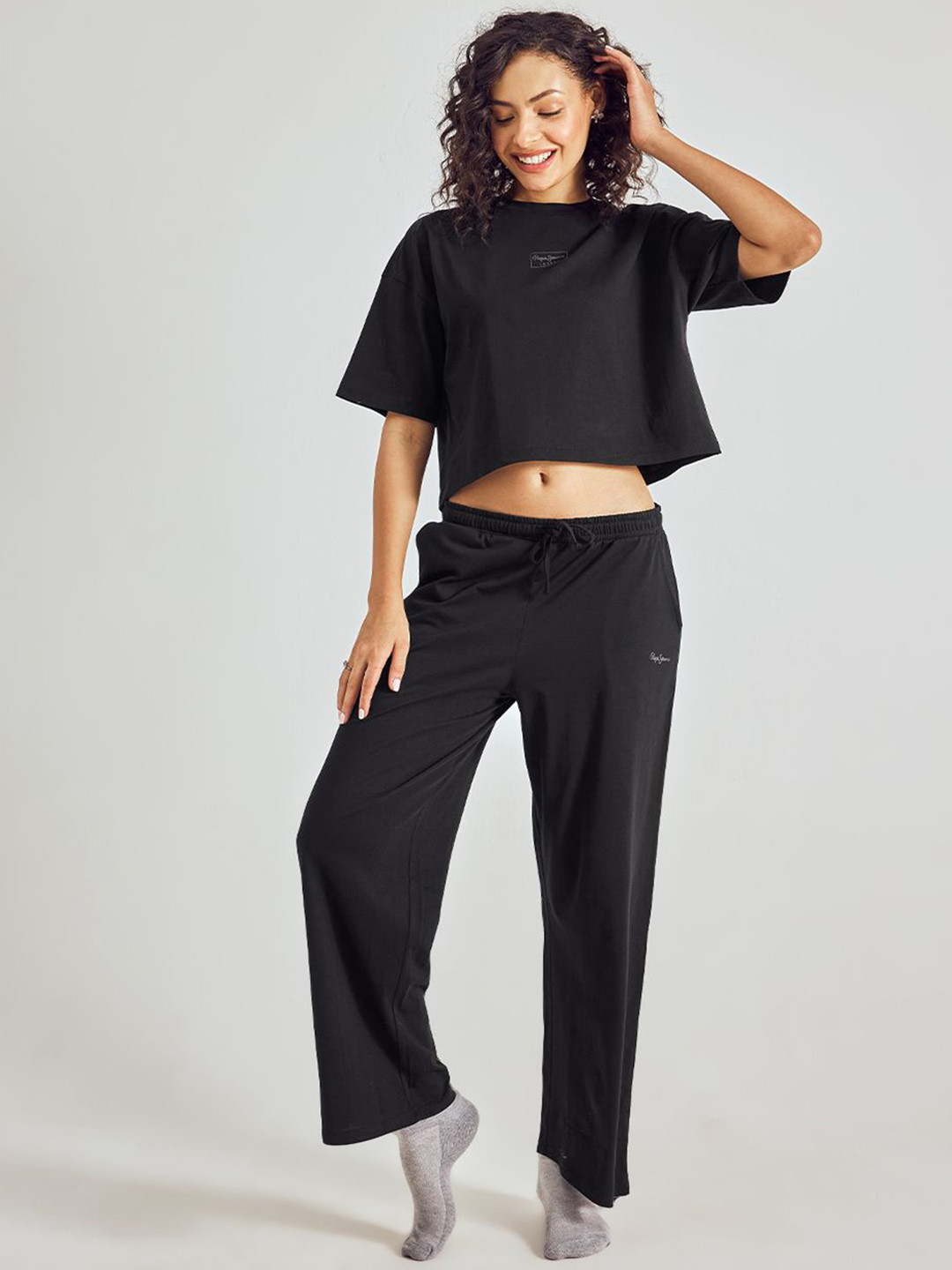 Pepe Jeans Women Round Neck T-shirt & Pyjamas Night Suits