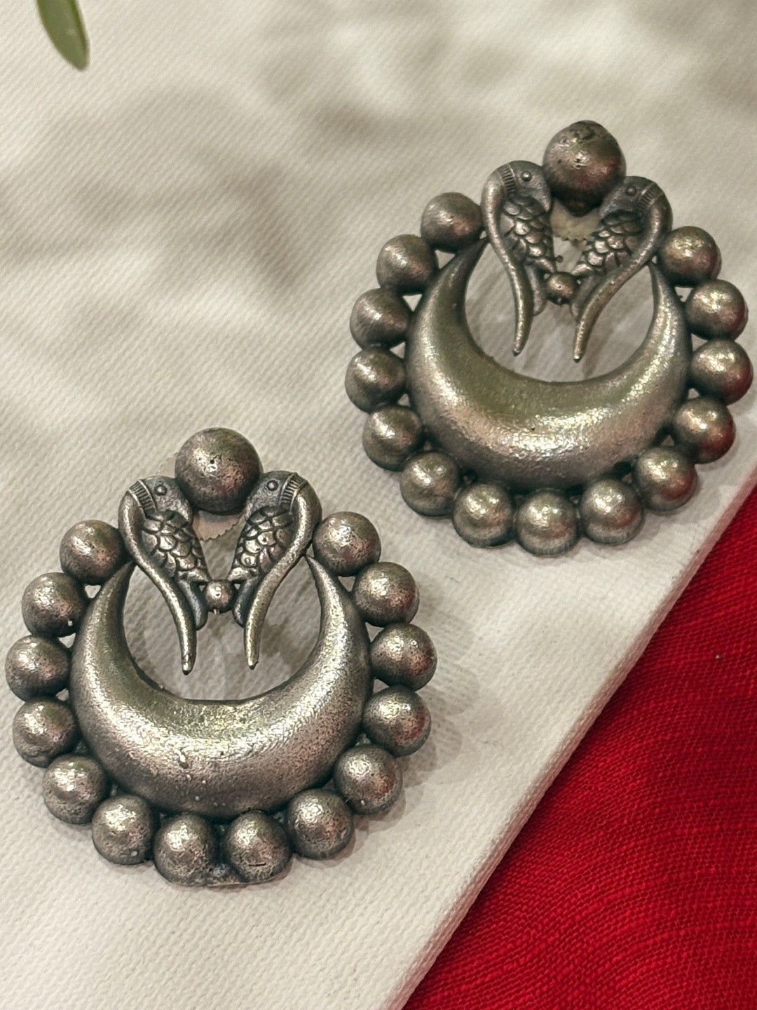 Niska Silver-Plated Crescent Shaped Drop Earrings