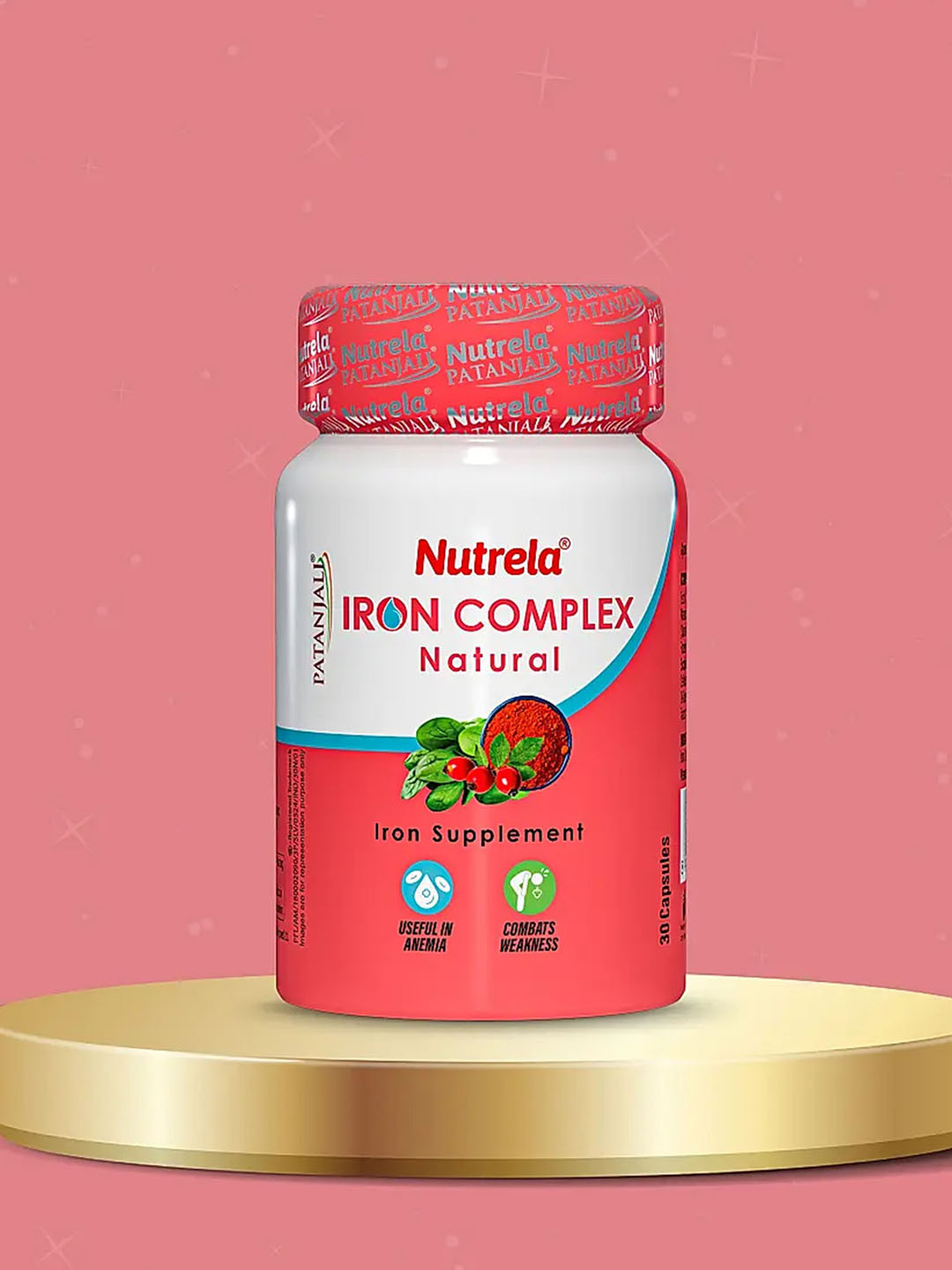 Patanjali Nutrela Iron Complex Natural Capsules - 30 Caps
