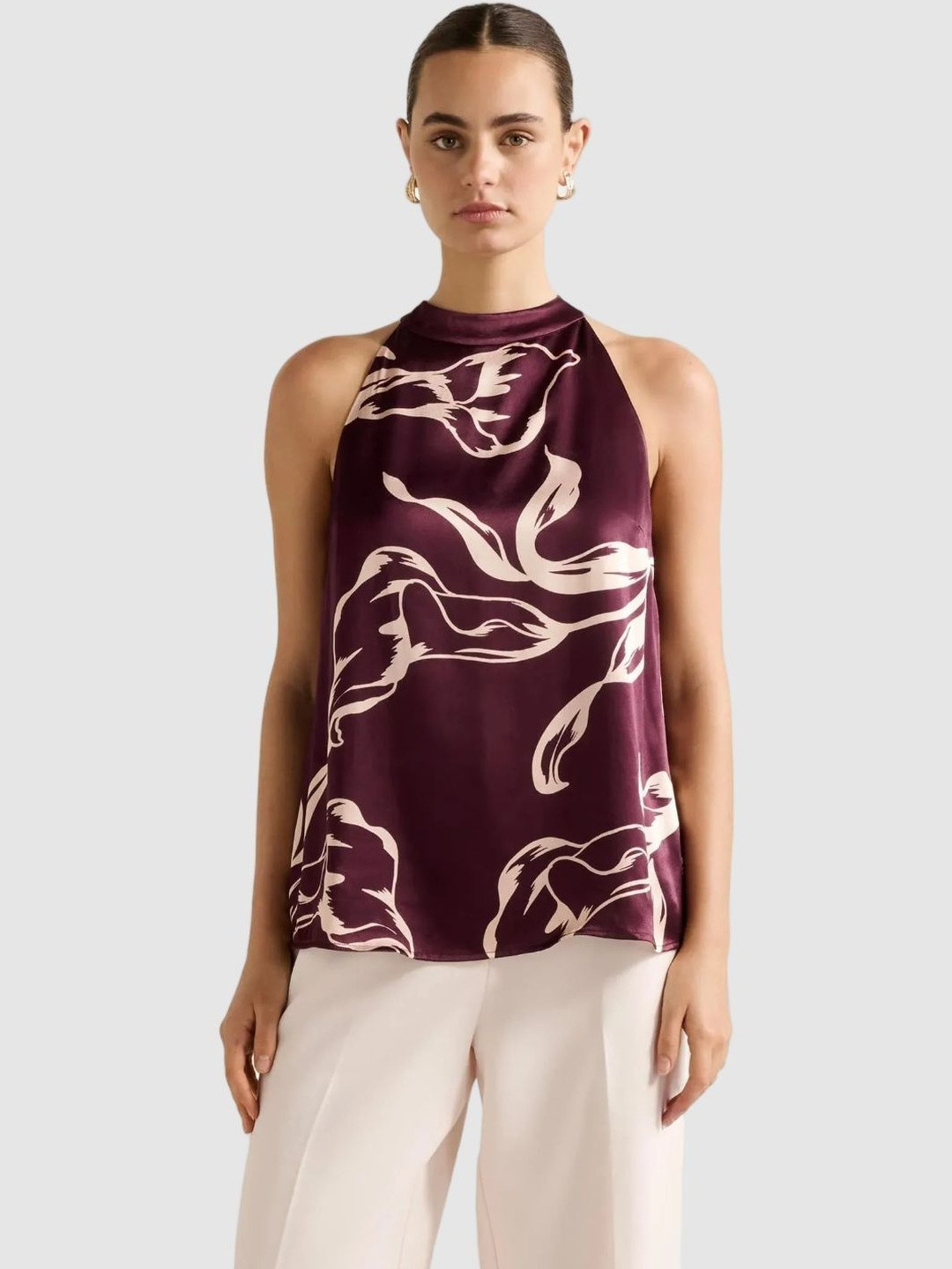 Forever New Abstract Printed Harriet High Neck Top
