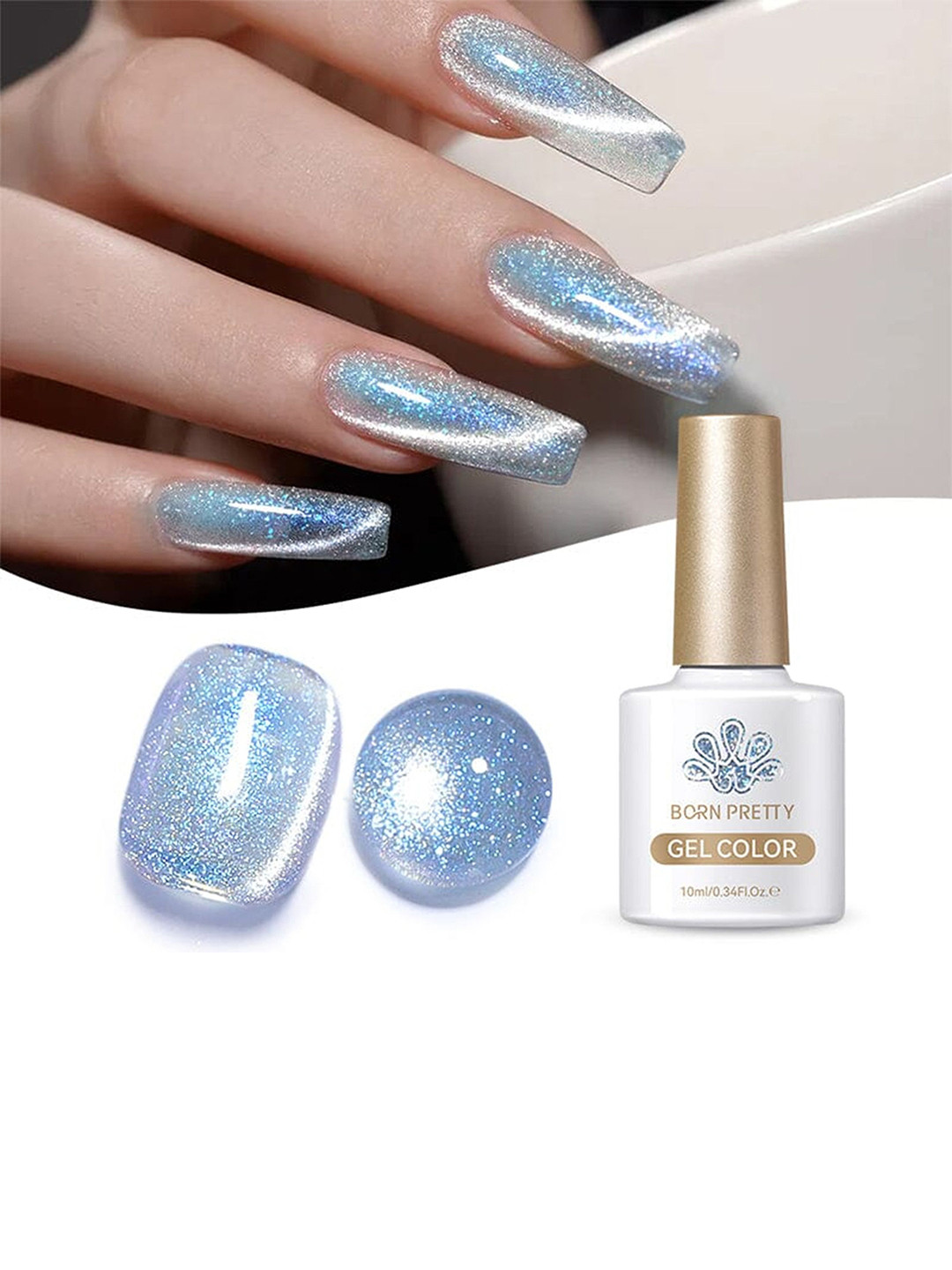 BORN PRETTY Cat Eye Magnetic Gel Polish - 10 ml - Glacier-MY37