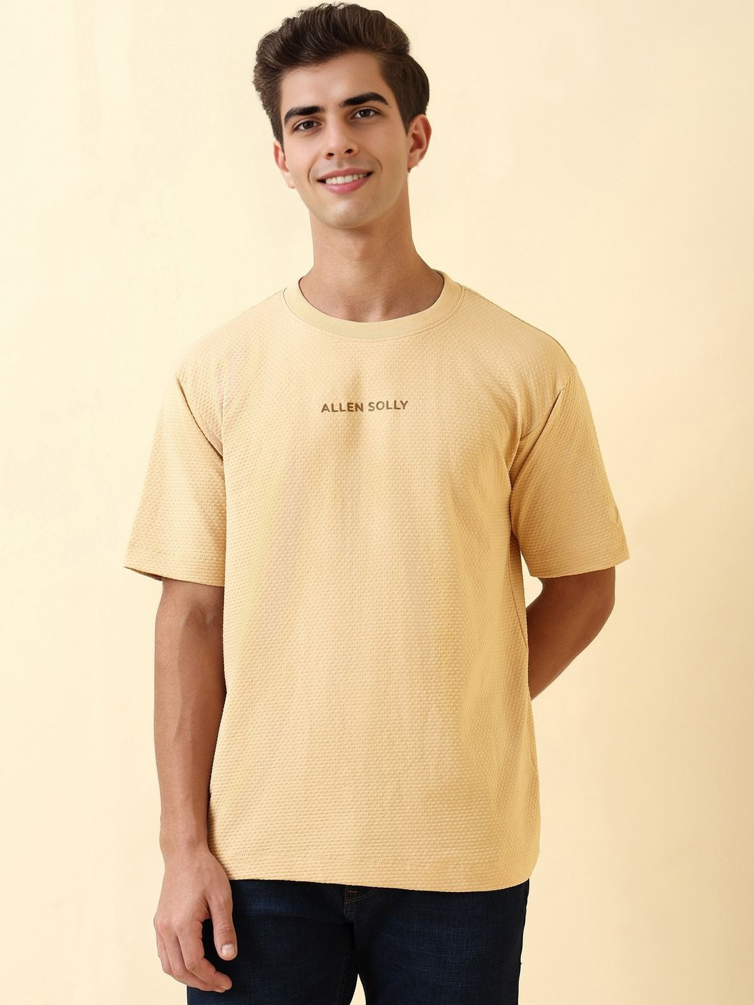 Allen Solly Self Design Short Sleeves T-shirt