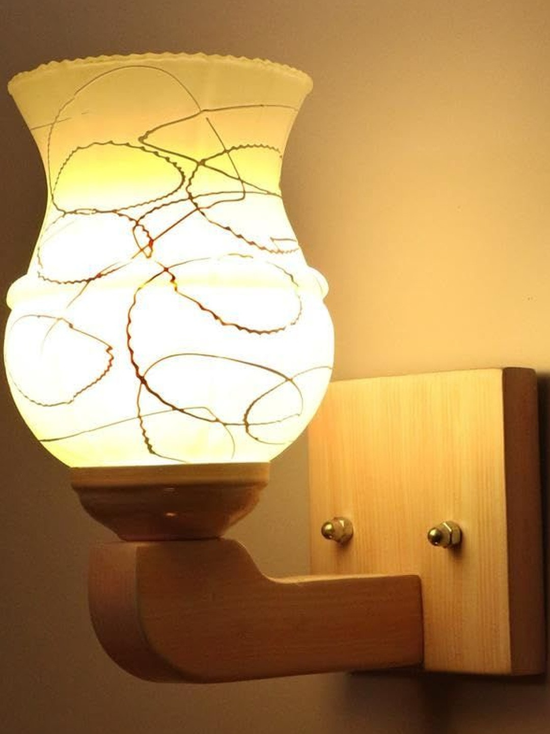 1ST TIME Solid Glass Traditional Cylinder Stylish Wall & Night Lamps