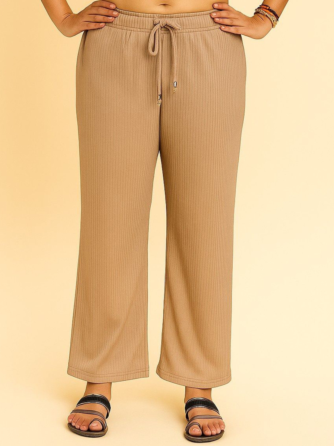 NEYSA Women Relaxed Fit High-Rise Trousers