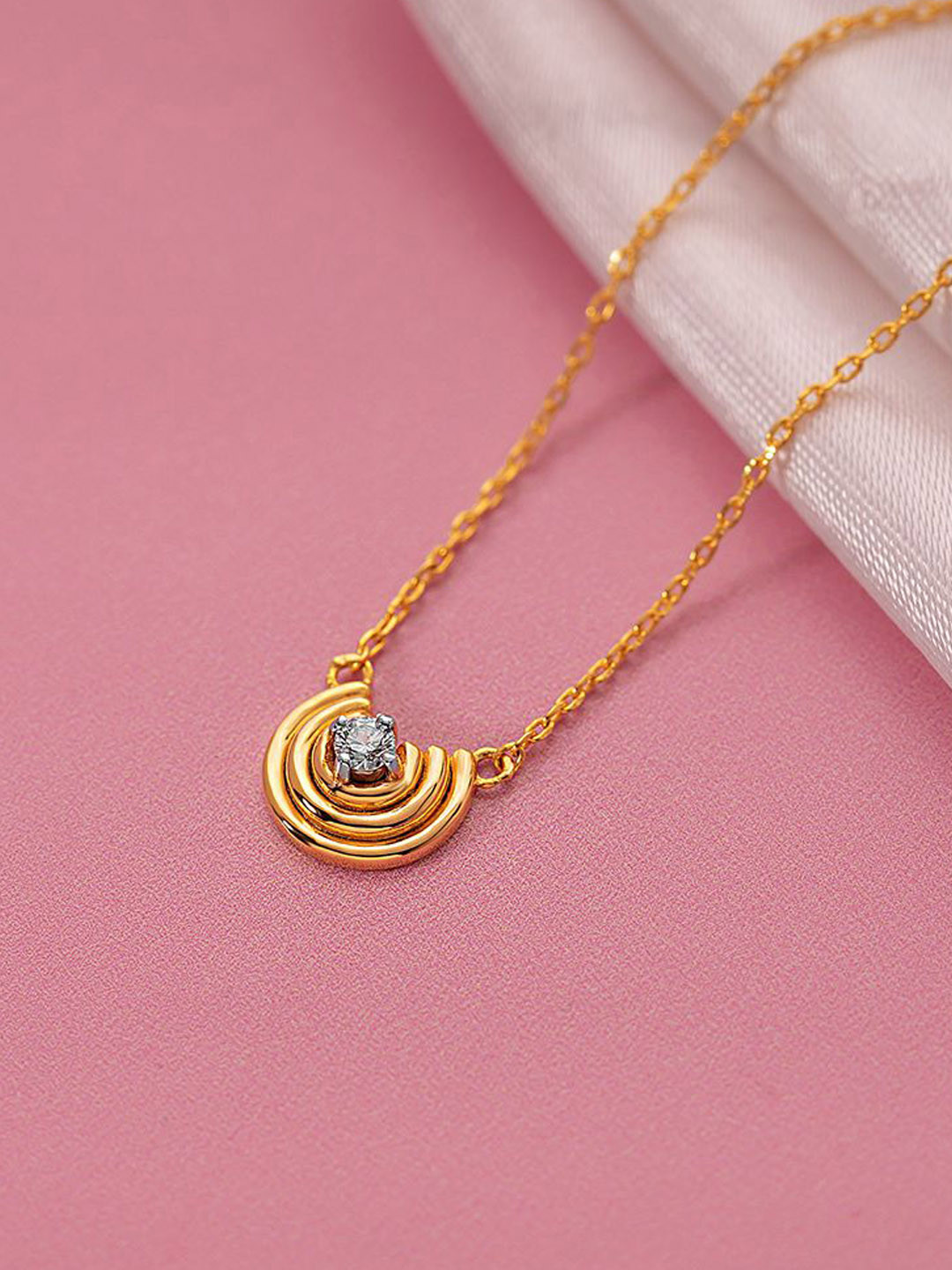 Studio Voylla Women Necklace With 0.09 Carat Lab-Grown Diamond - 2.38 g