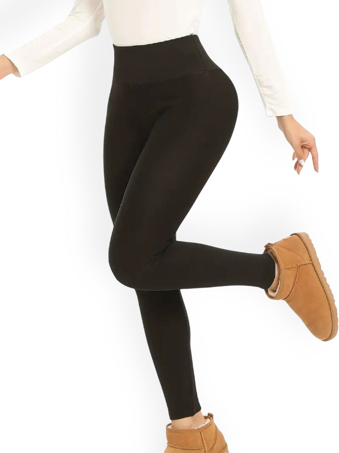 Poftik Women Slim-Fit Warm Thick Fur Lined Winter Thermal Bottoms