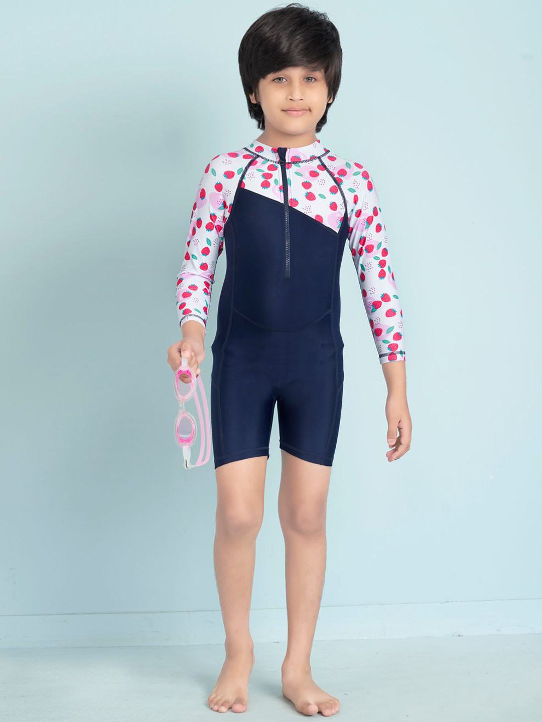 BAESD Boys Printed Round Neck Long Sleeves Full Coverage Leg Suit