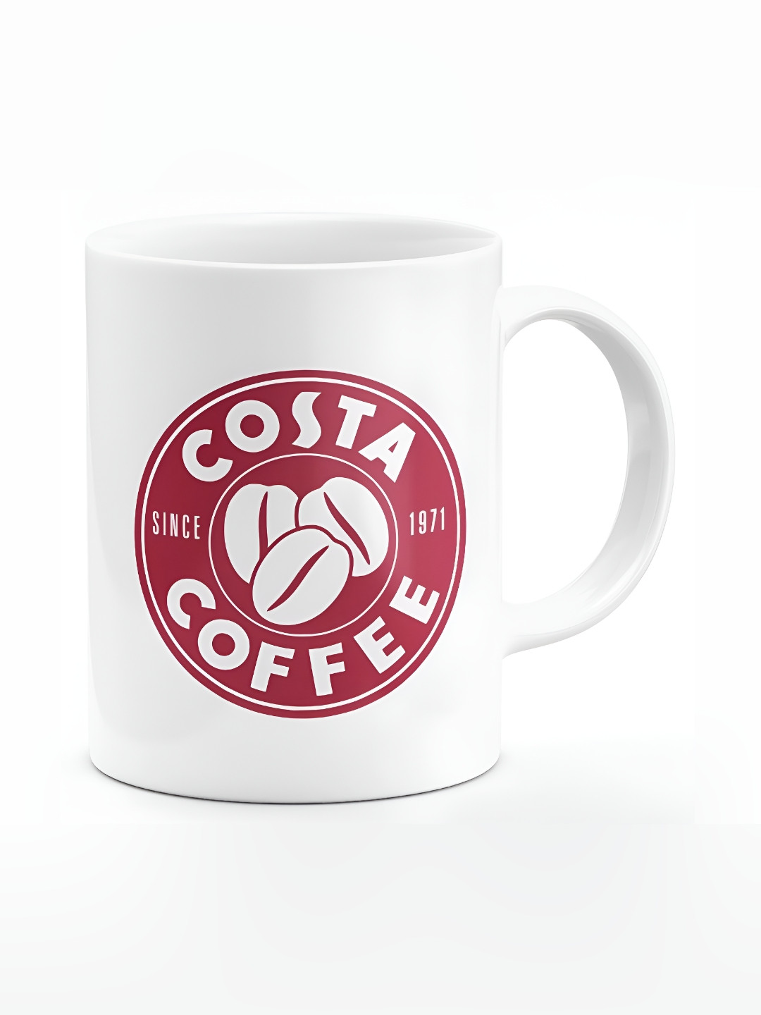 Mr UVD Maroon & White Typography Printed Ceramic Matte Mugs 350 ml
