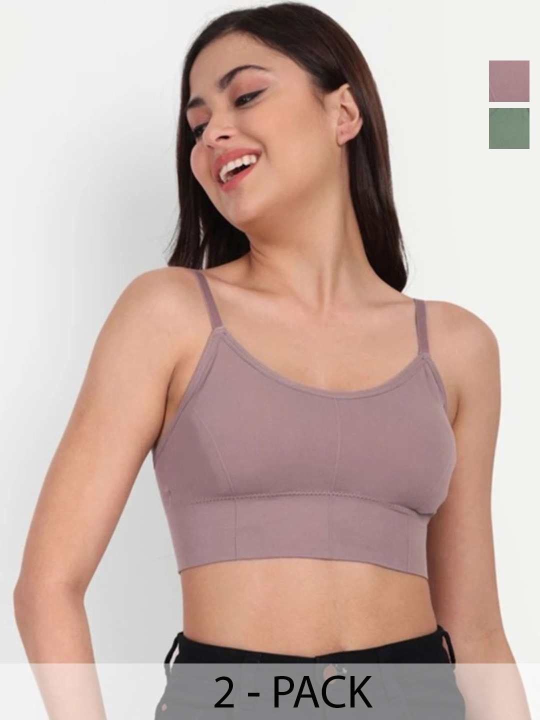 NAYAK FASHION Pack of 2 Full Coverage Lightly Padded Moisture Wicking Everyday Bra