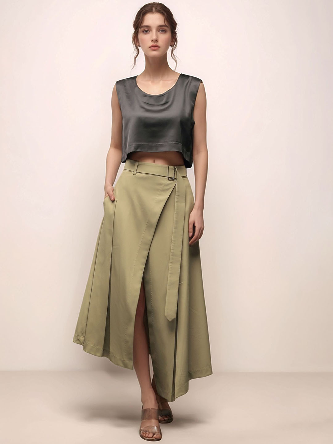 Dheeraj Sharma Women A-Line Overlapped Midi Skirt