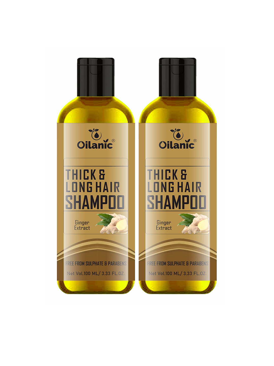 Oilanic Set Of 2 Thick & Long Hair Shampoo Enriched With Ginger Extract - 100 ml Each