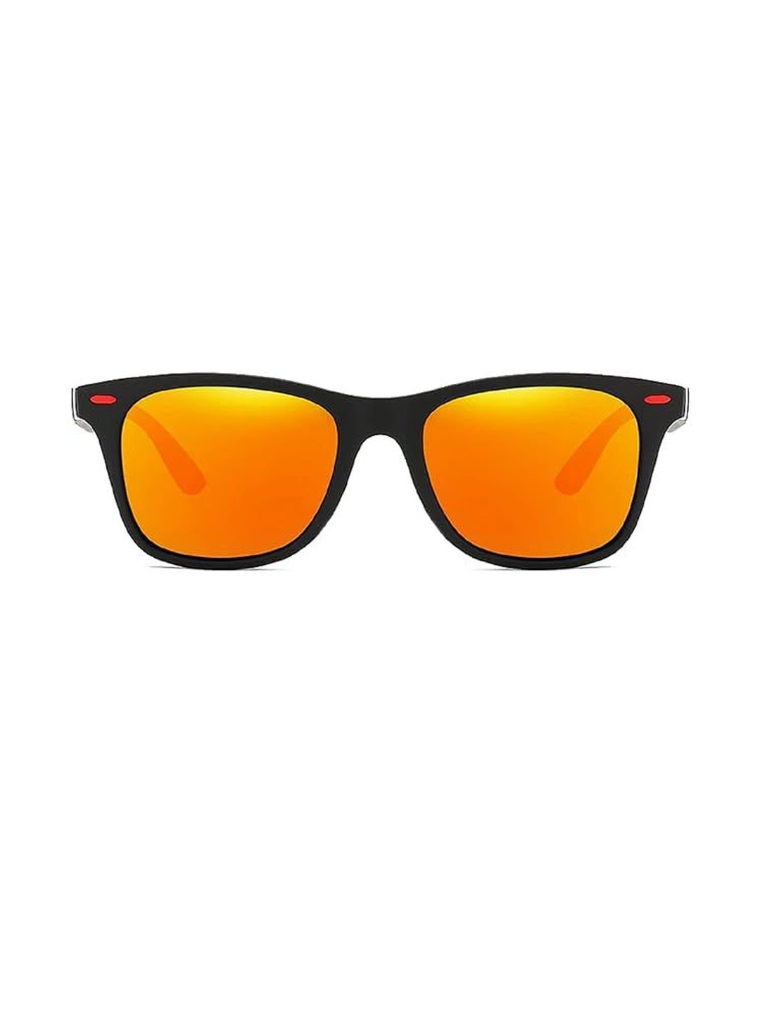 Arzonai Unisex Orange Lens & Black Frame Square Sunglasses