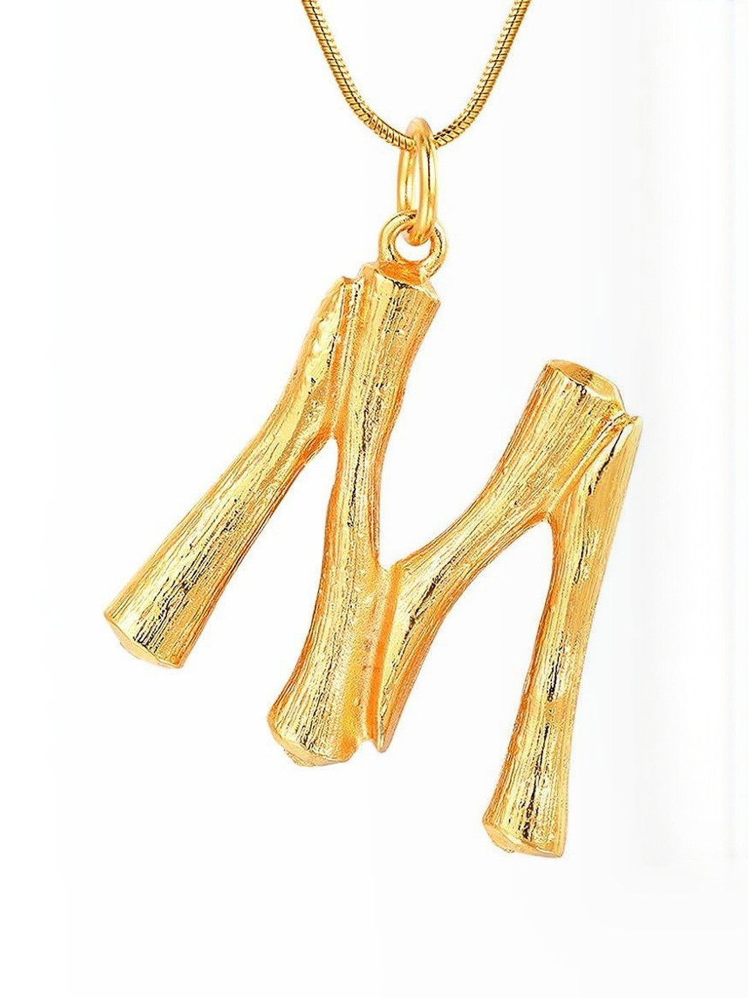 Arzonai Women Gold-Plated Stainless Steel M Letter Statement Casual Necklace and Chains