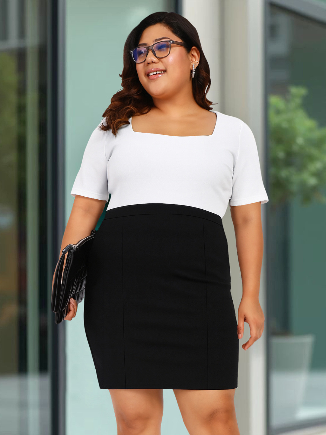 wild U Plus Size Above Knee Length Pencil Skirt