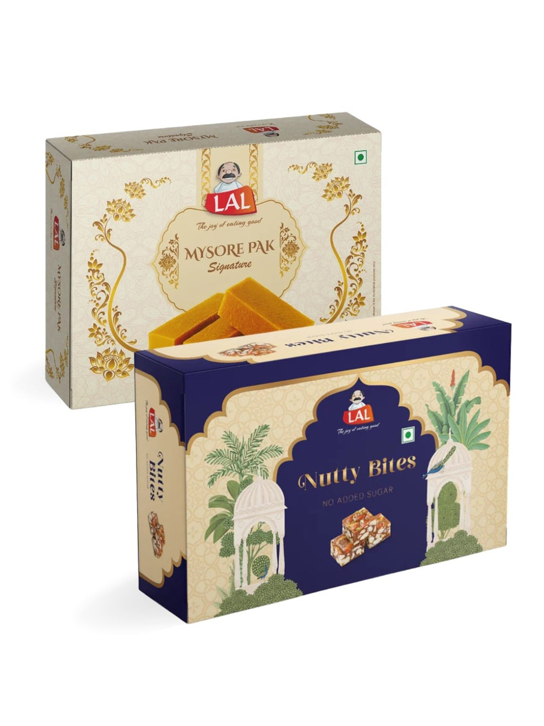 LAL Pack of 2 Mysore Pak Signature and Sugarless Nutty Bites-400gms Each