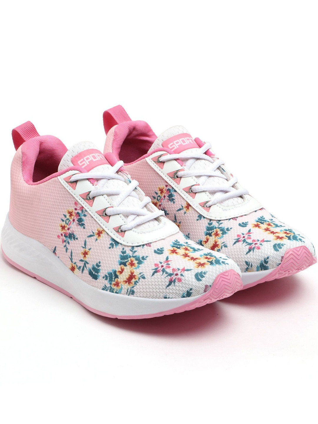 TOMSY CHOICE Women Pink Lace-Up Sneakers