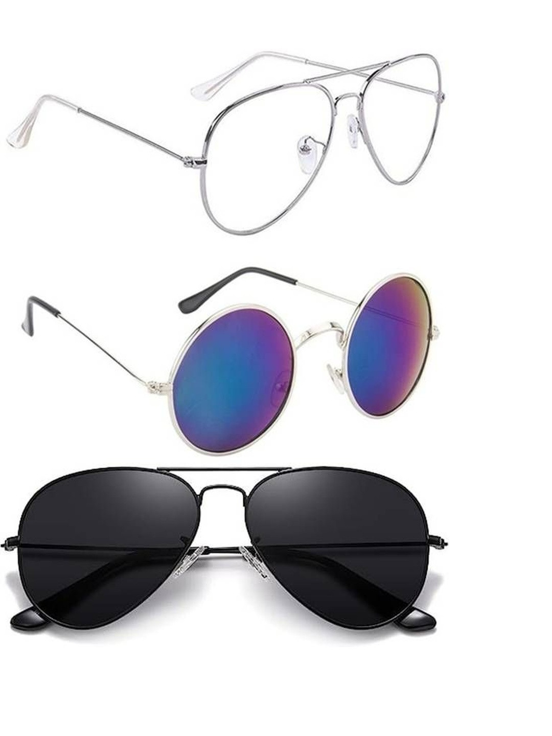 Arzonai Unisex Clear Lens & Purple Sunglasses