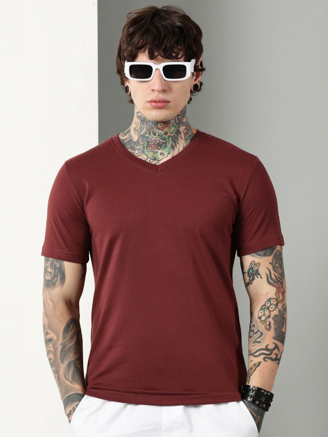 Own The Look V-Neck Pure Cotton T-shirt