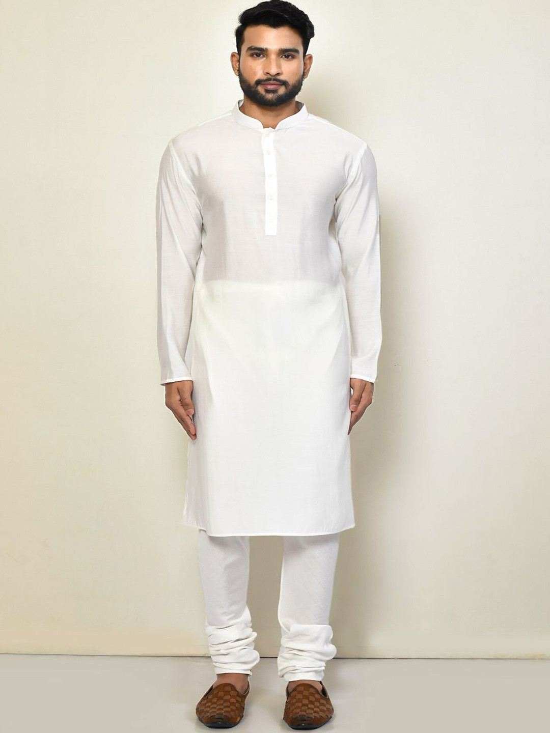 Simaaya Mandarin Collar Long Kurta With Pyjamas