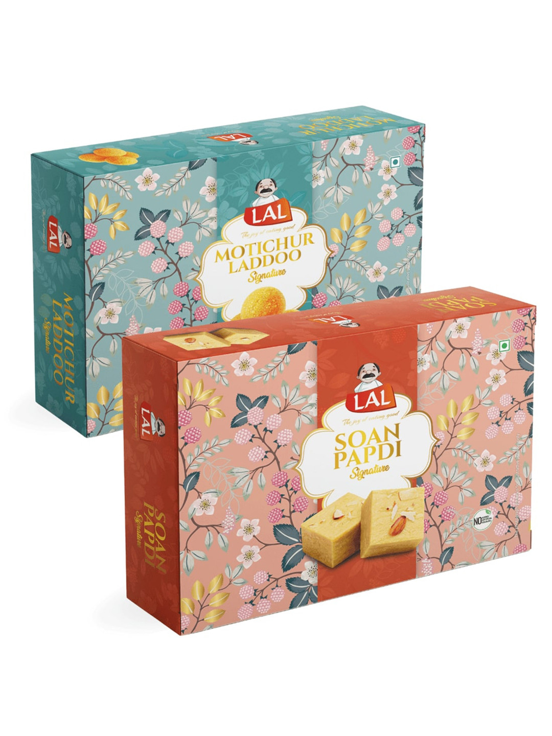 LAL Pack of 2 Soan Papdi Premium And Motichur Ladoo Sweets- 400gm Each