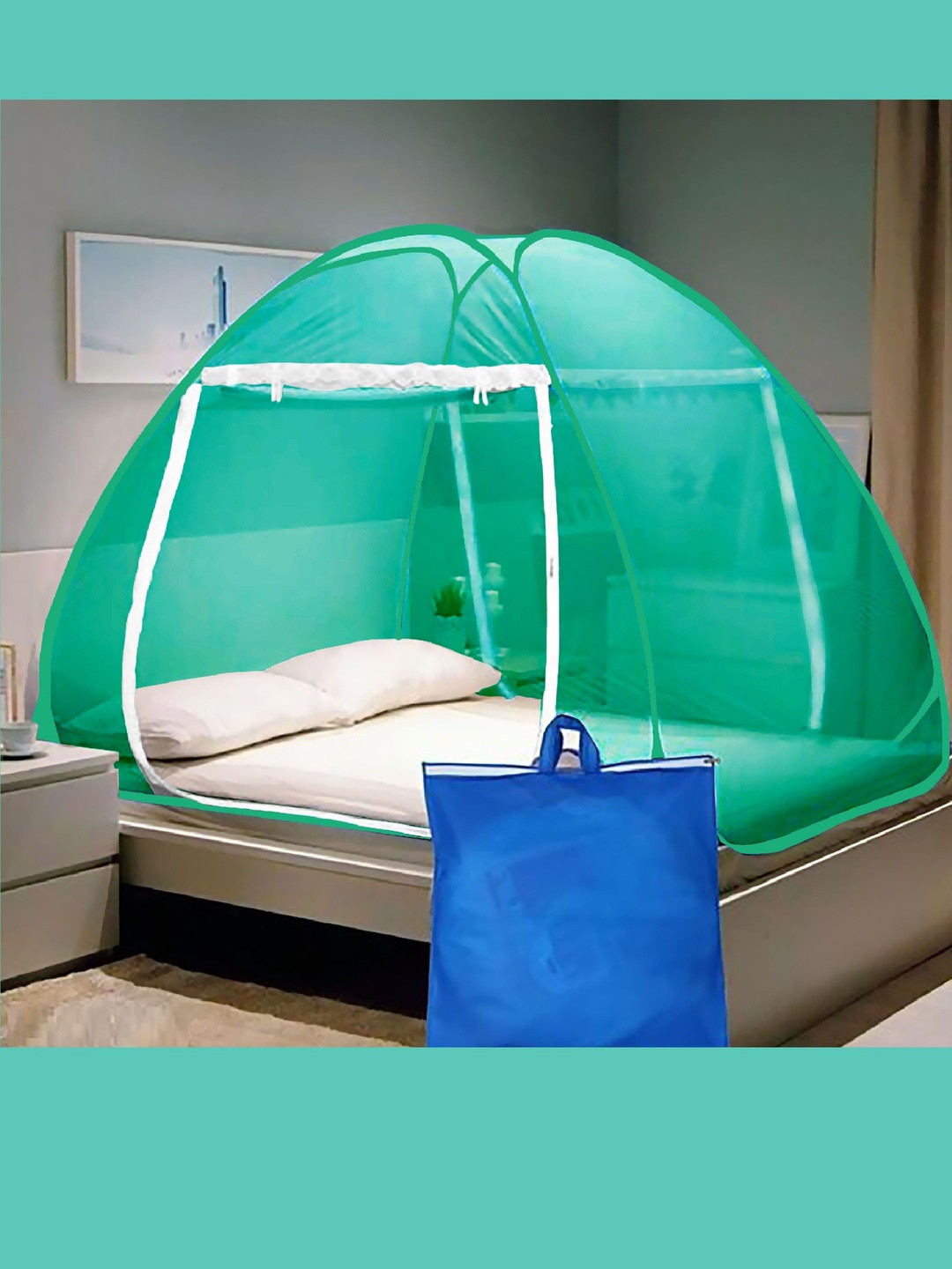 GK-JLPV Green & White King Size Tent Mosquito Net