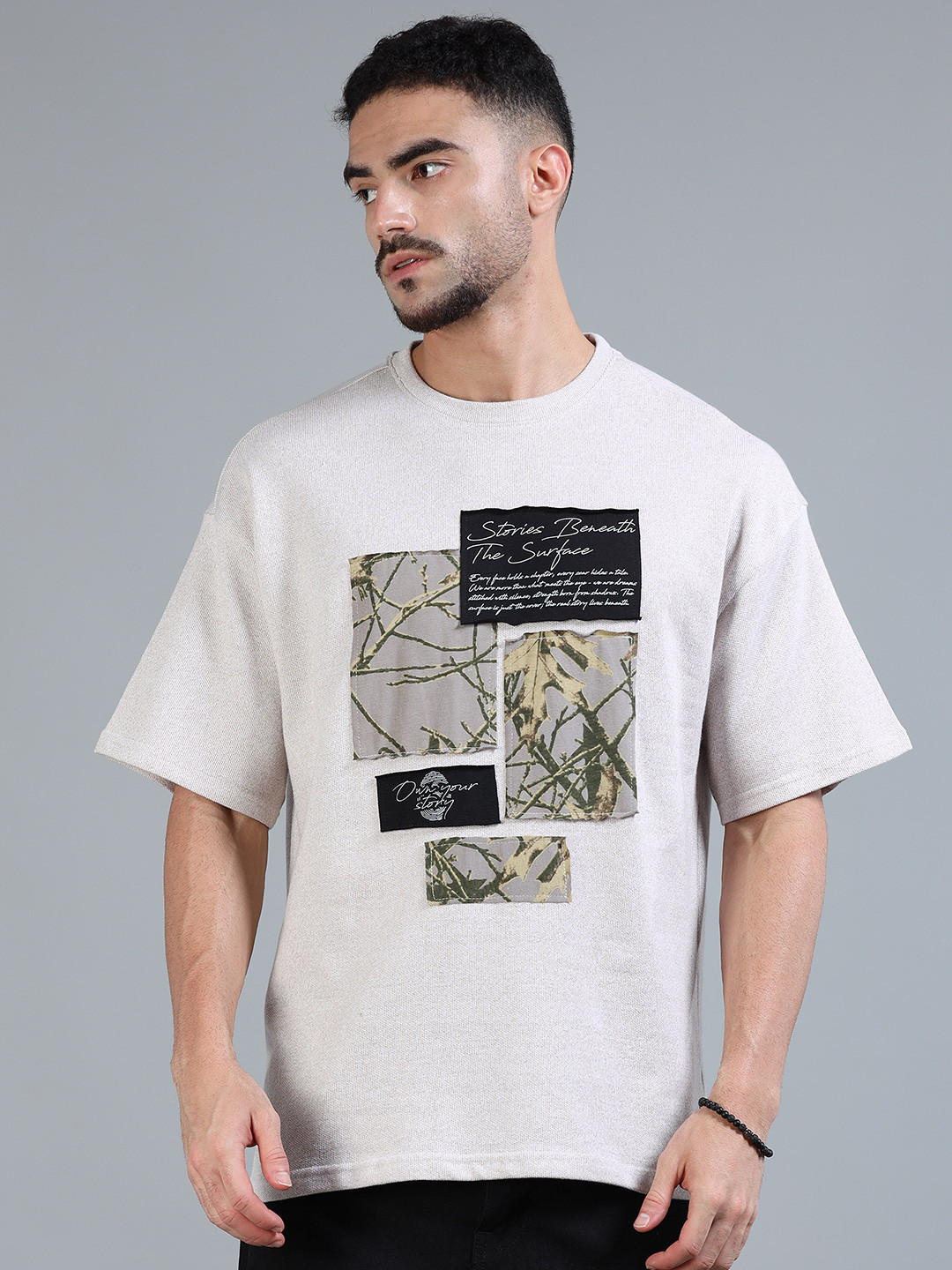 ARDEUR STREETZ Men Graphic Printed Round Neck Pure Cotton Oversized T-shirt