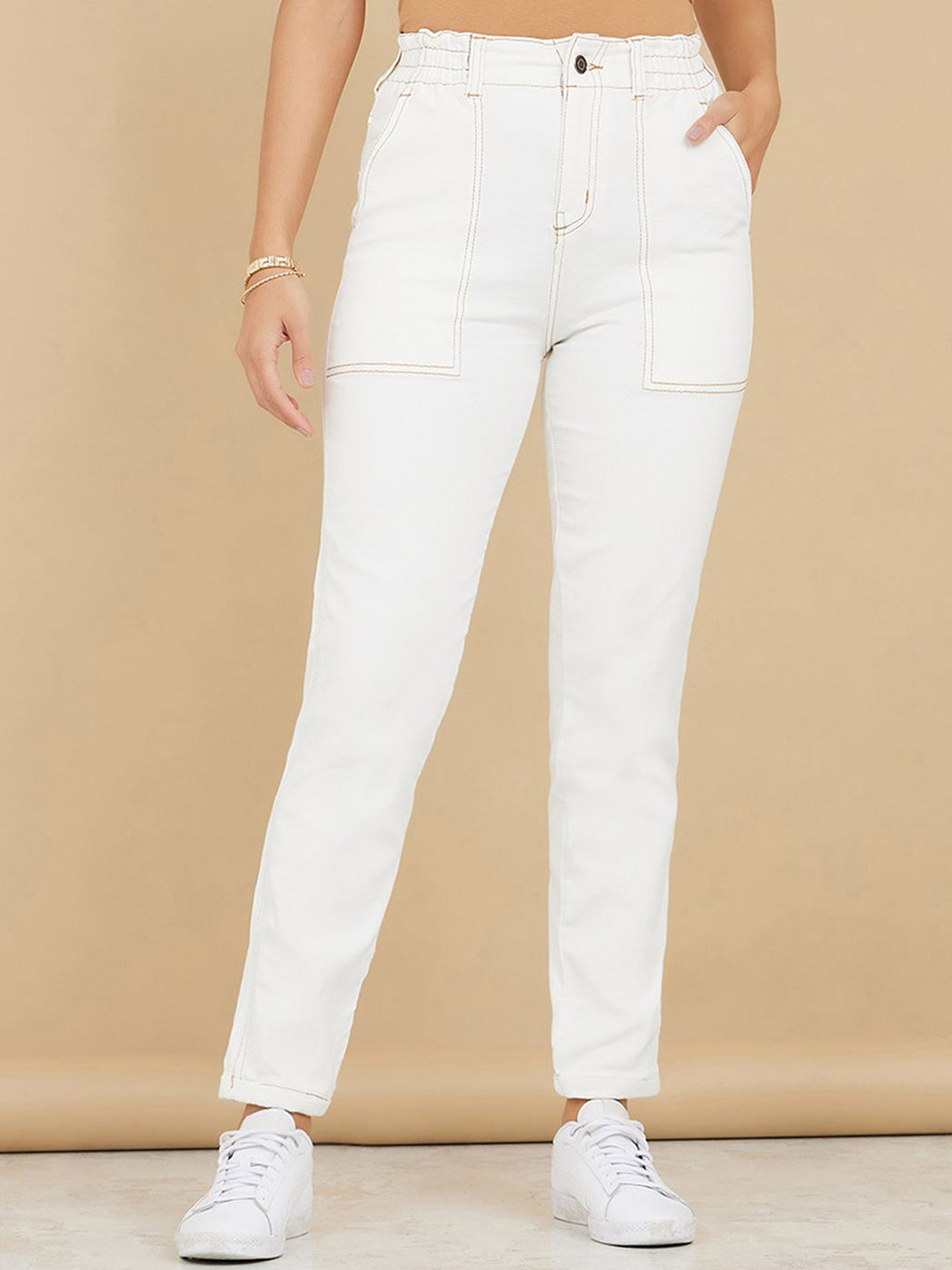 Miss Chase Women Mom's Jean High Rise Stretchable Denim Jeans