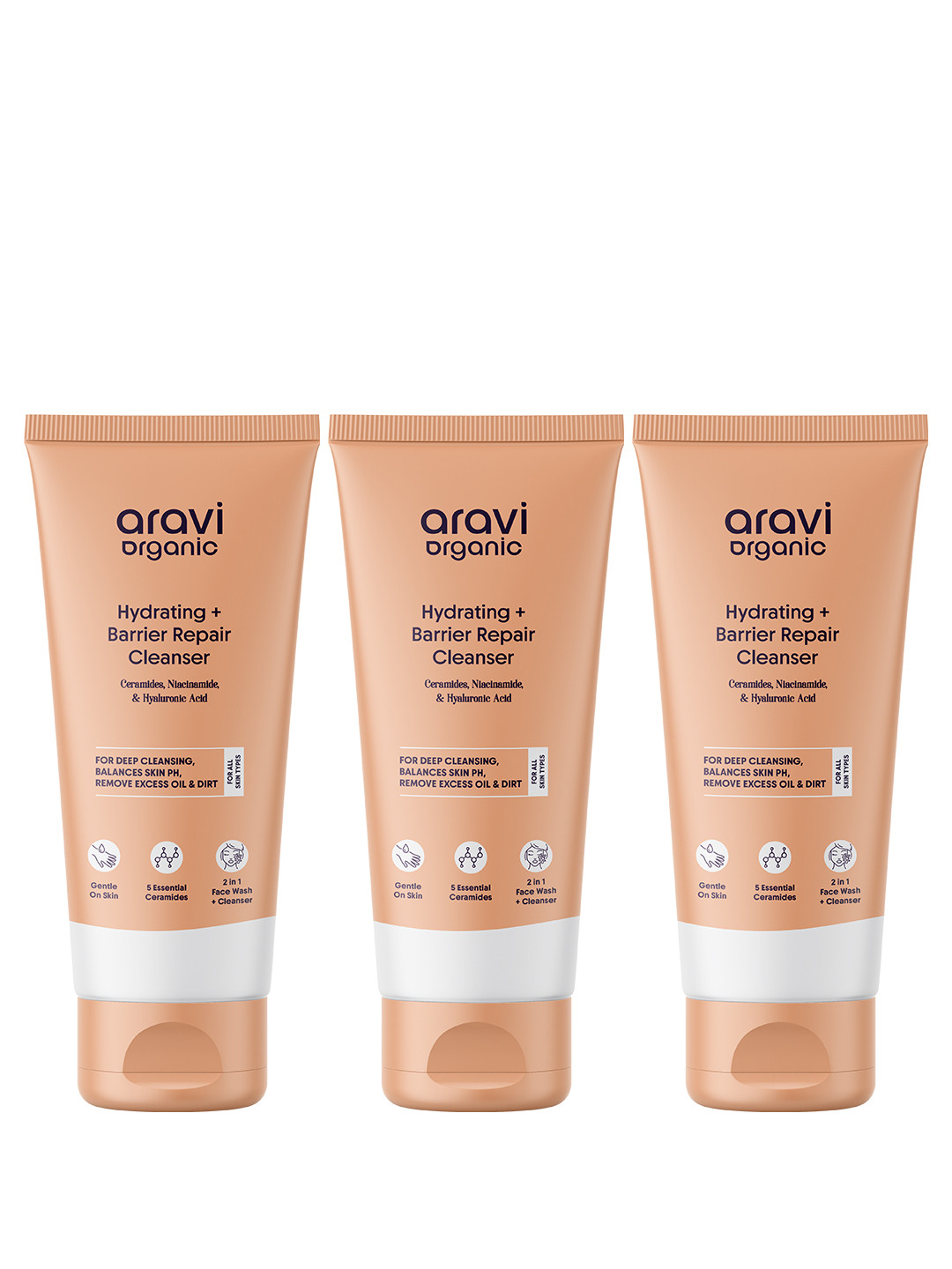 Aravi Organ Set Of 3 Hydrating Barrier Repair Cleanser- 100 ml Each