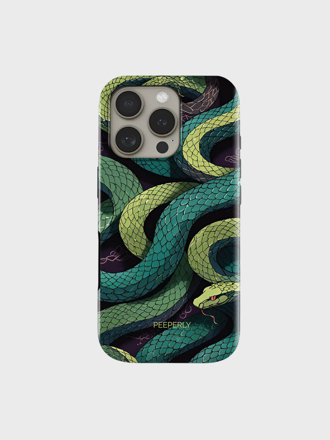 PEEPERLY Black & Green Poison Charm Printed iPhone 14 Plus Back Case