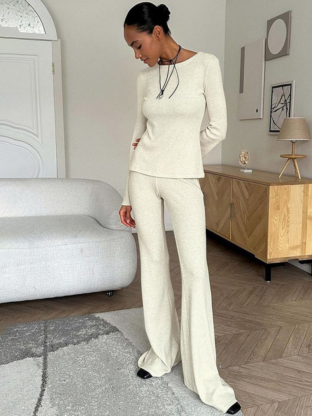 LULU & SKY Women Pack of 2 Ribbed Loungewear Set