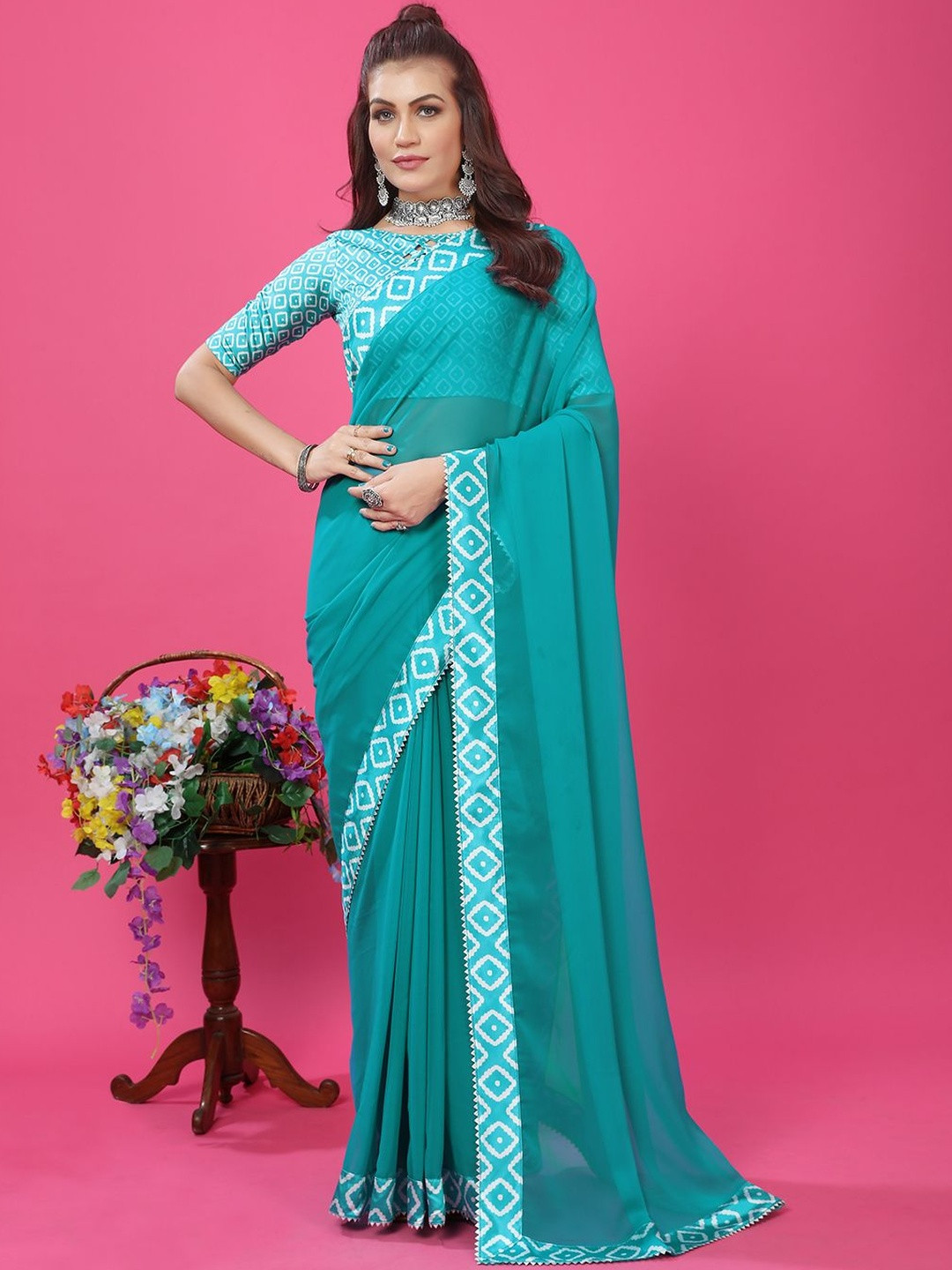 Prettyage Poly Georgette Designer Banarasi Saree