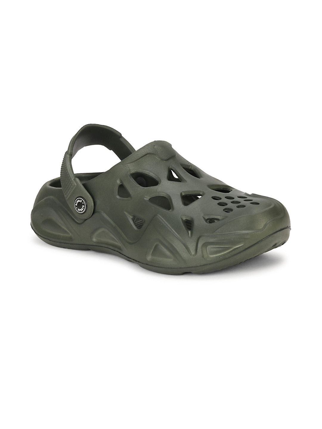SKITE Men Green Solid Slip-On Clogs Sandals