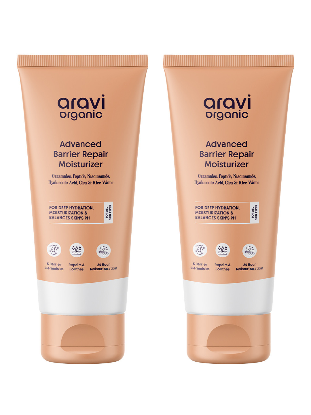 Aravi Organic Set Of 2 Advanced Barrier Repair Moisturizer with Ceramides - 100g Each