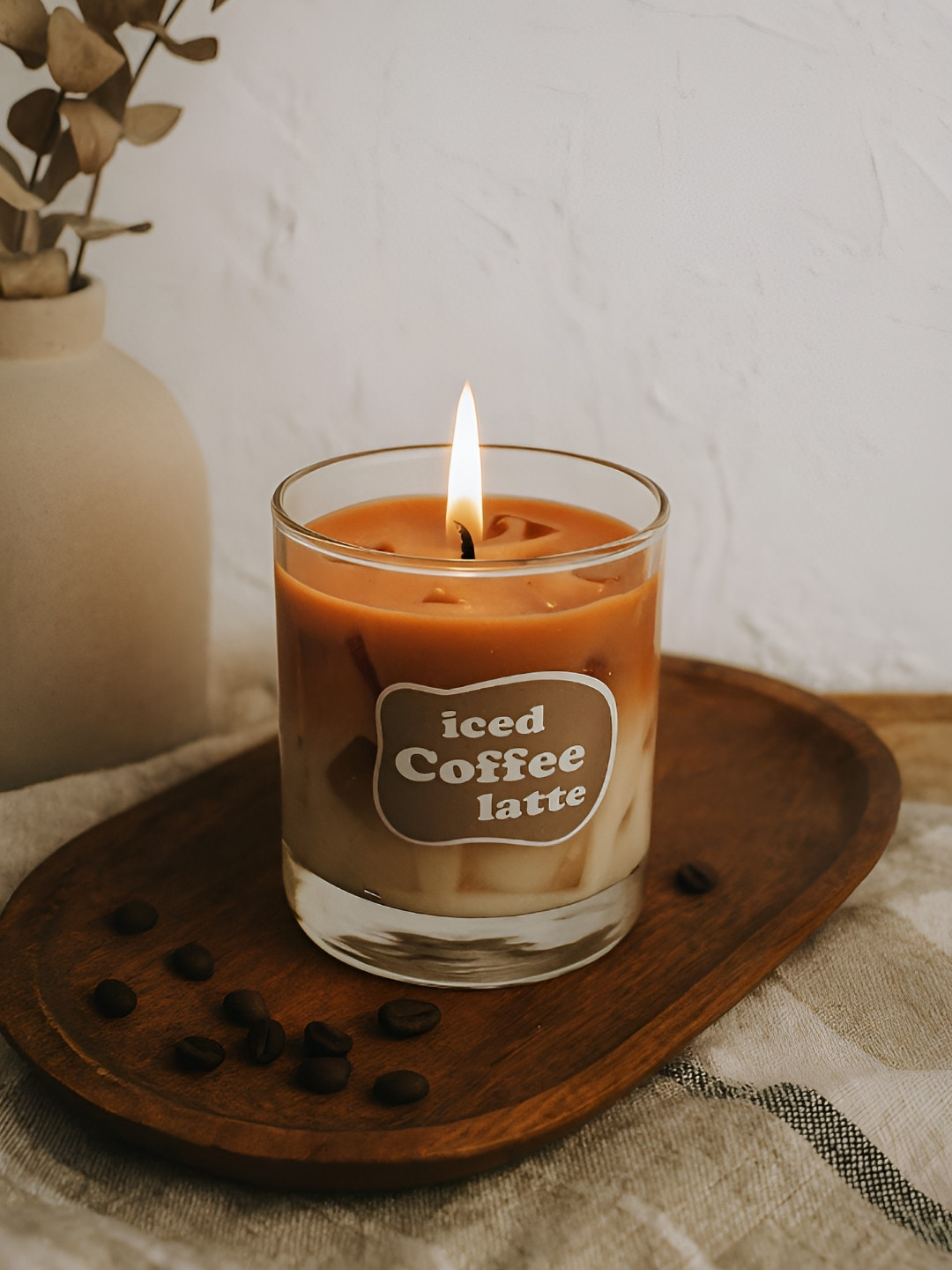 RANDOM Iced Coffee Latte Brown & Transparent Coffee Vanilla Fragrant Soy Wax Candle