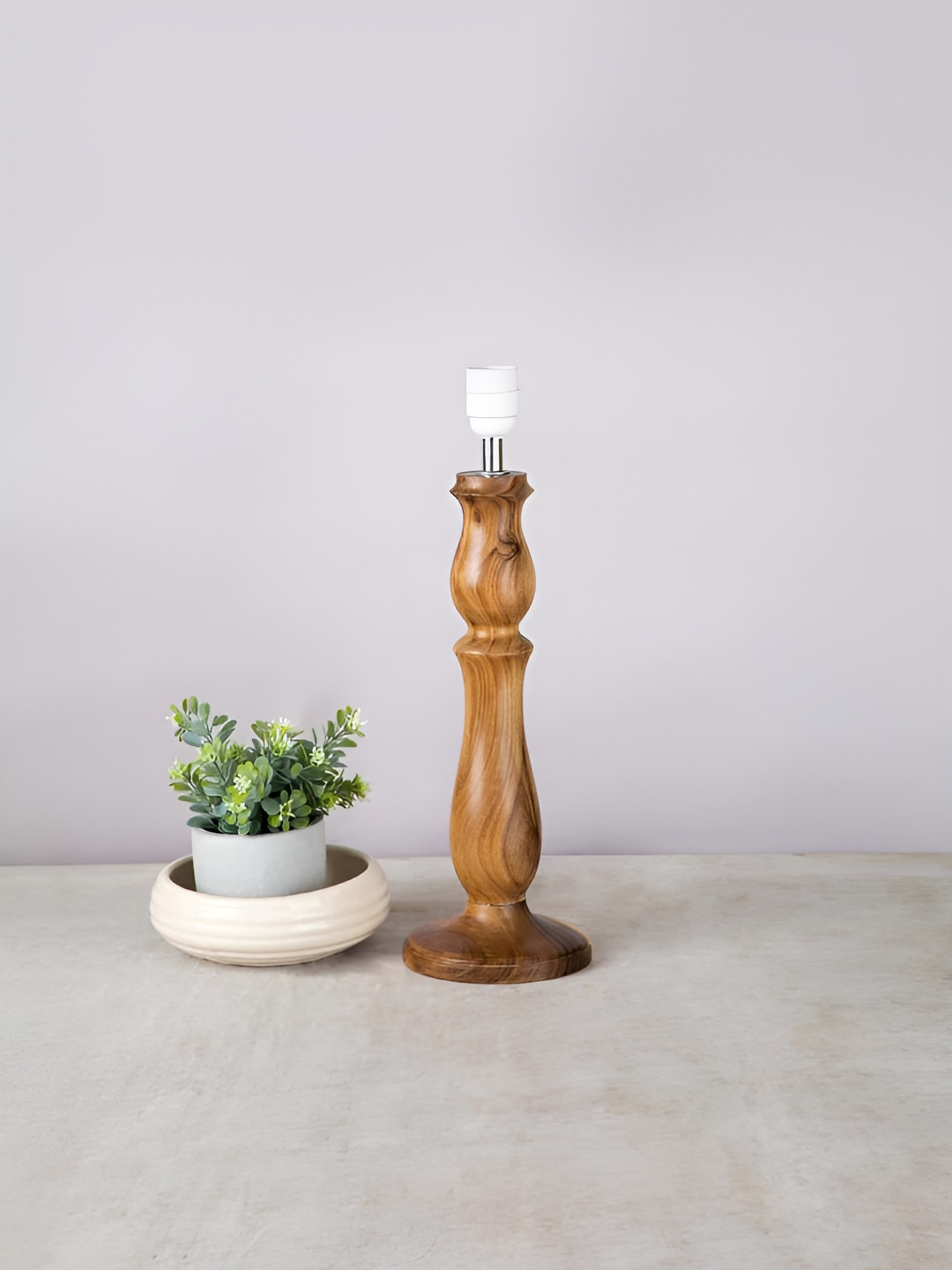 FREEDOM TREE Brown Wooden Mahua Table Lamp