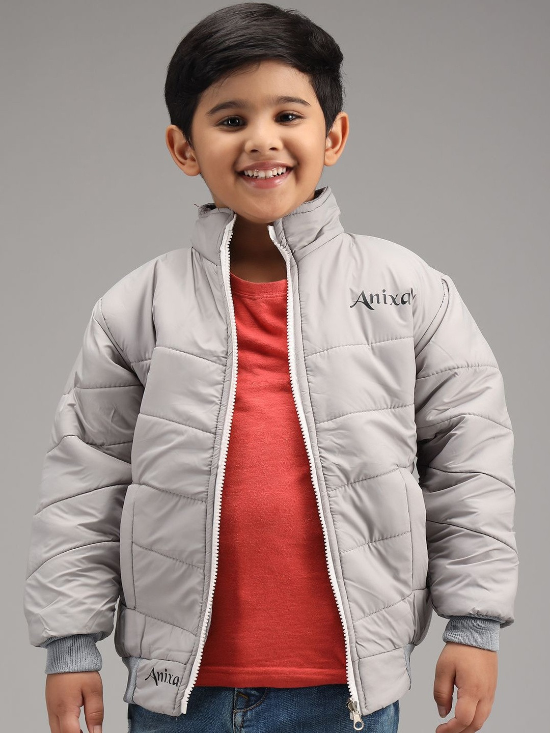TRENDY WORLD Boys Solid Winter Hooded Puffer Jacket
