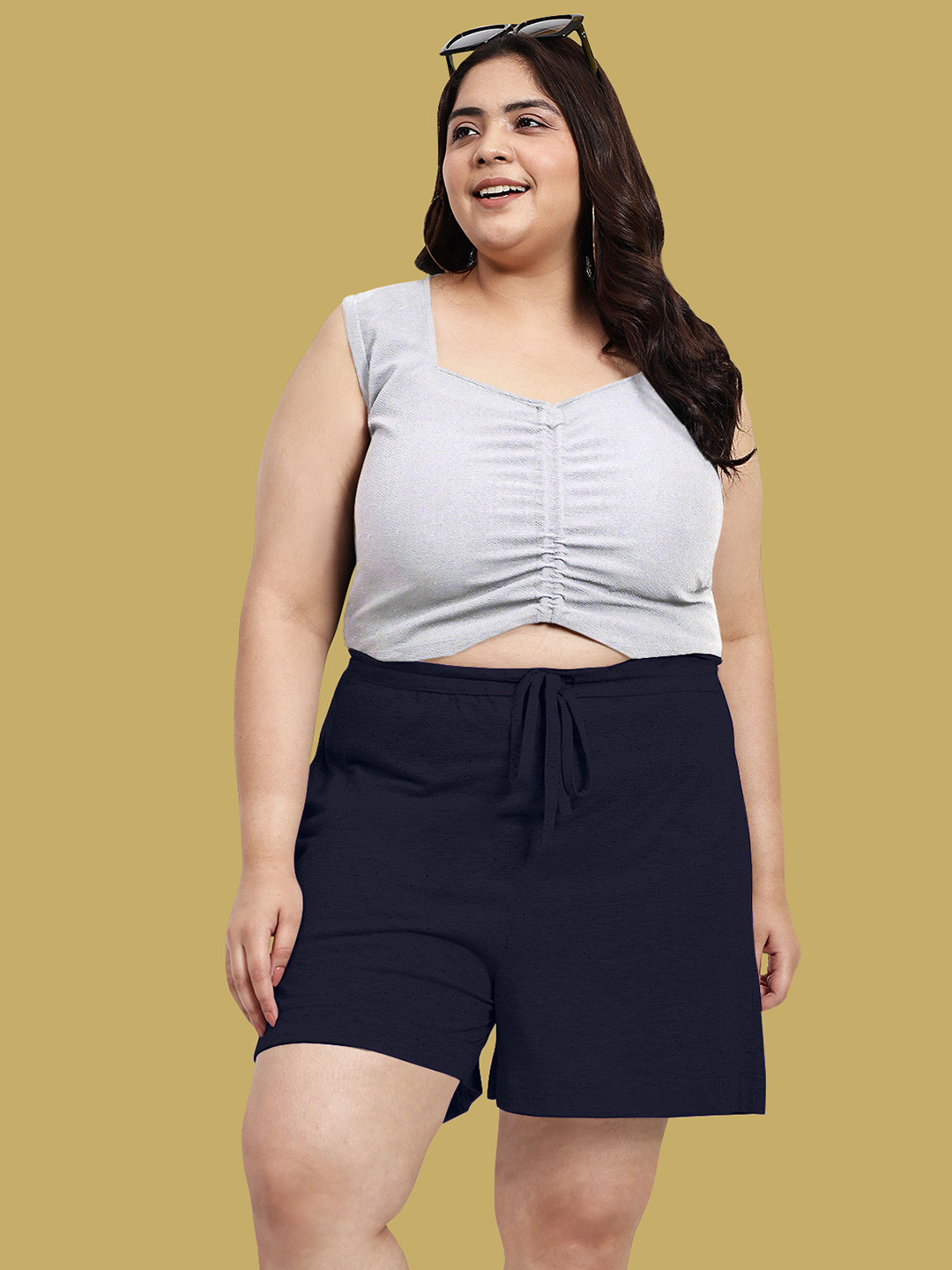 wild U Women Plus Size High Rise Yoga Shorts