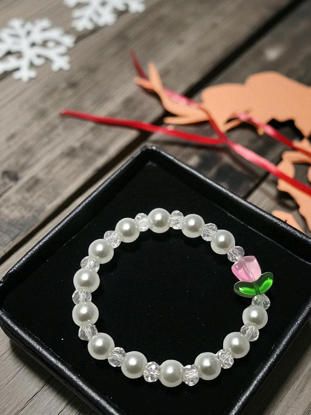 Seora Women Crystals Studded Elasticated Bracelet