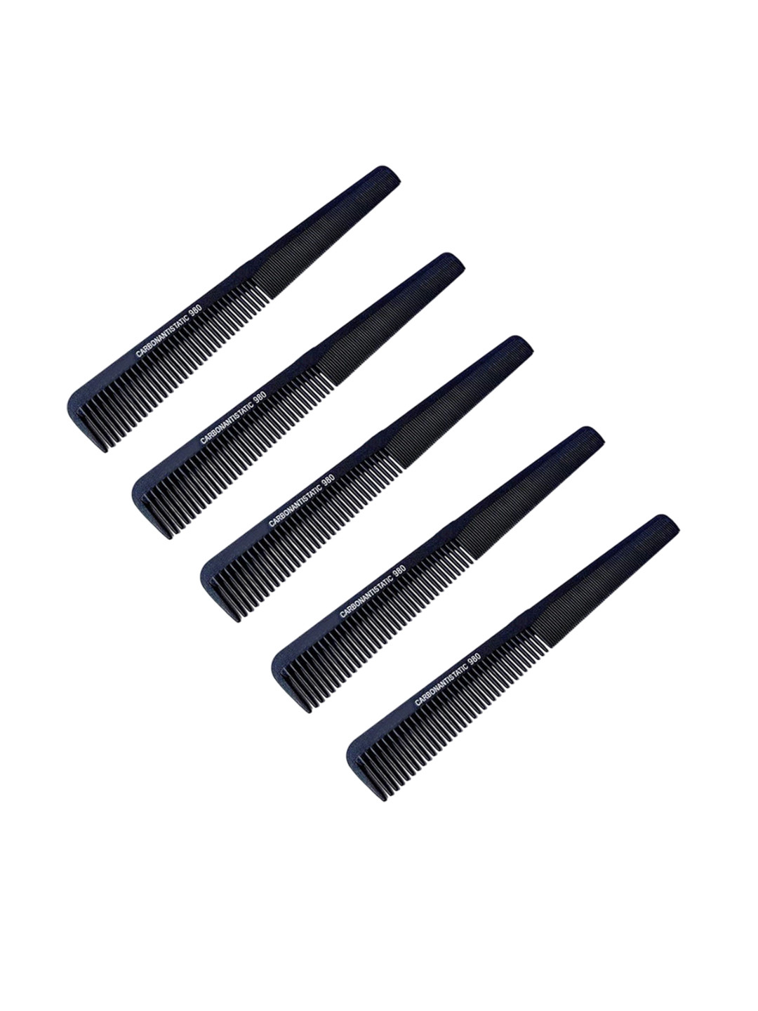 Stylewell Set Of 5 Barber Comb With Fine Tooth - 980 - Black