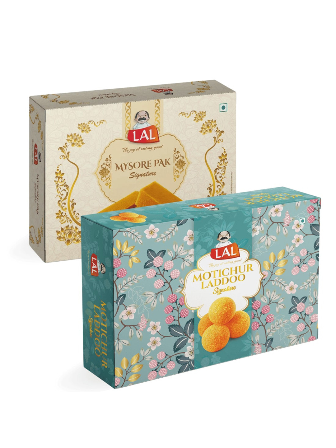 LAL Set of 2 Mysore Pak Signature & Motichur Laddoo Sweets 400 Gms Each
