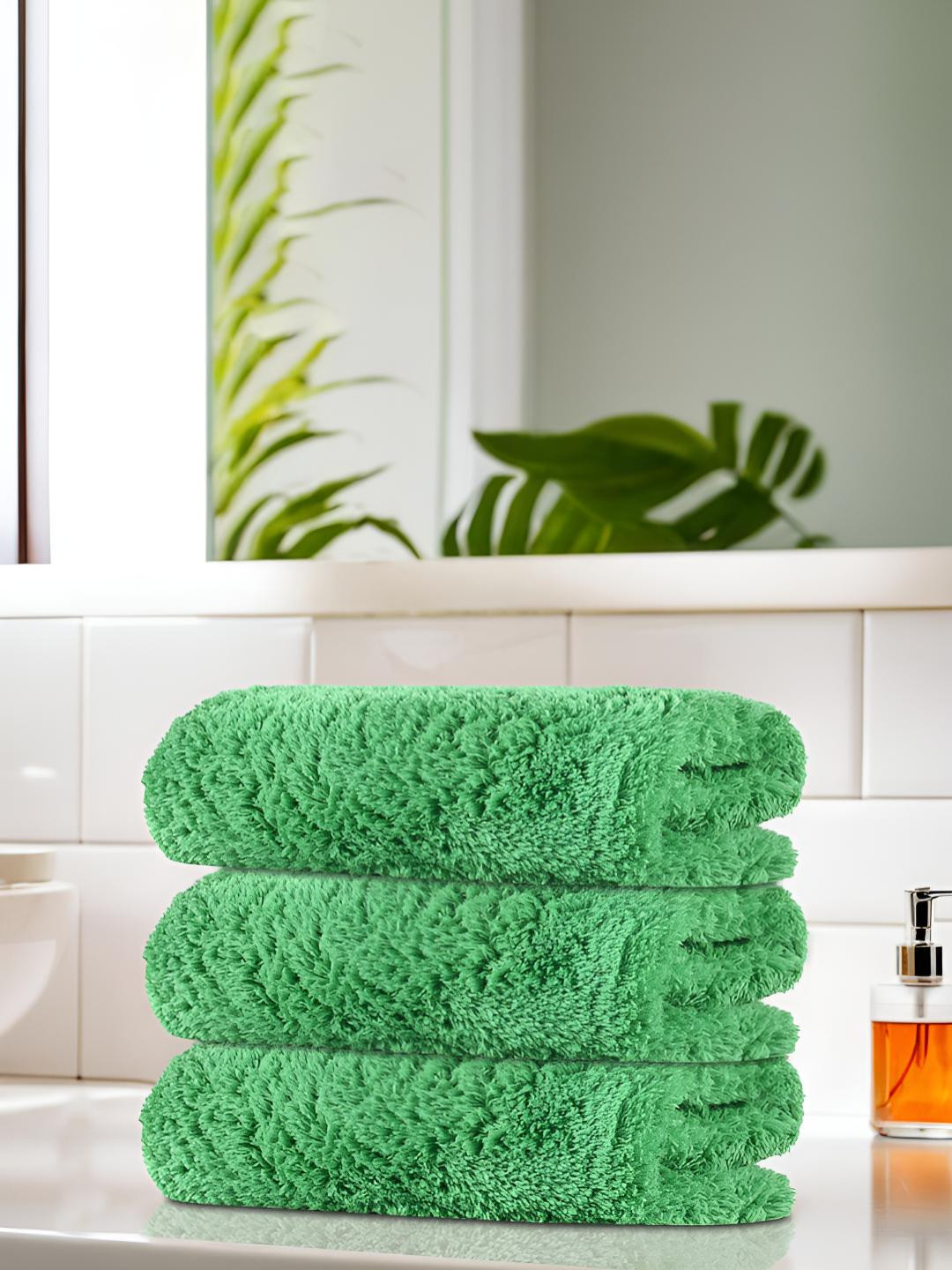 Aura Green 3 Pieces Microfiber Cleaning Cloths
