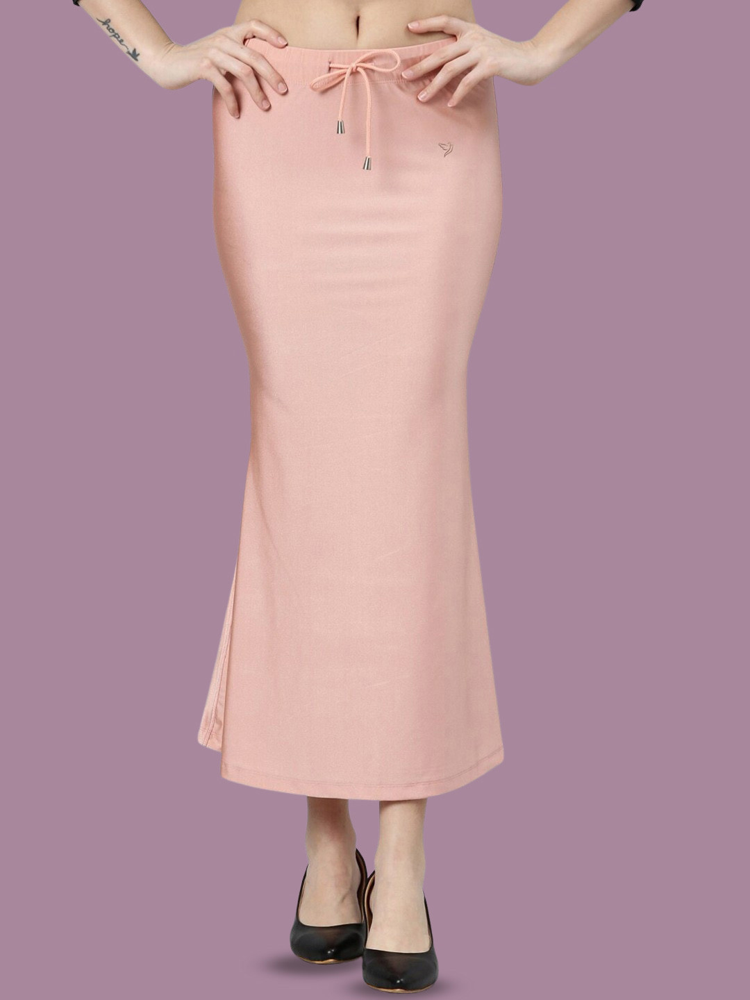 TWIN BIRDS Womens Plus Size Solid Silky Soft Stretchable mermaid Shimmer Saree Shapewear