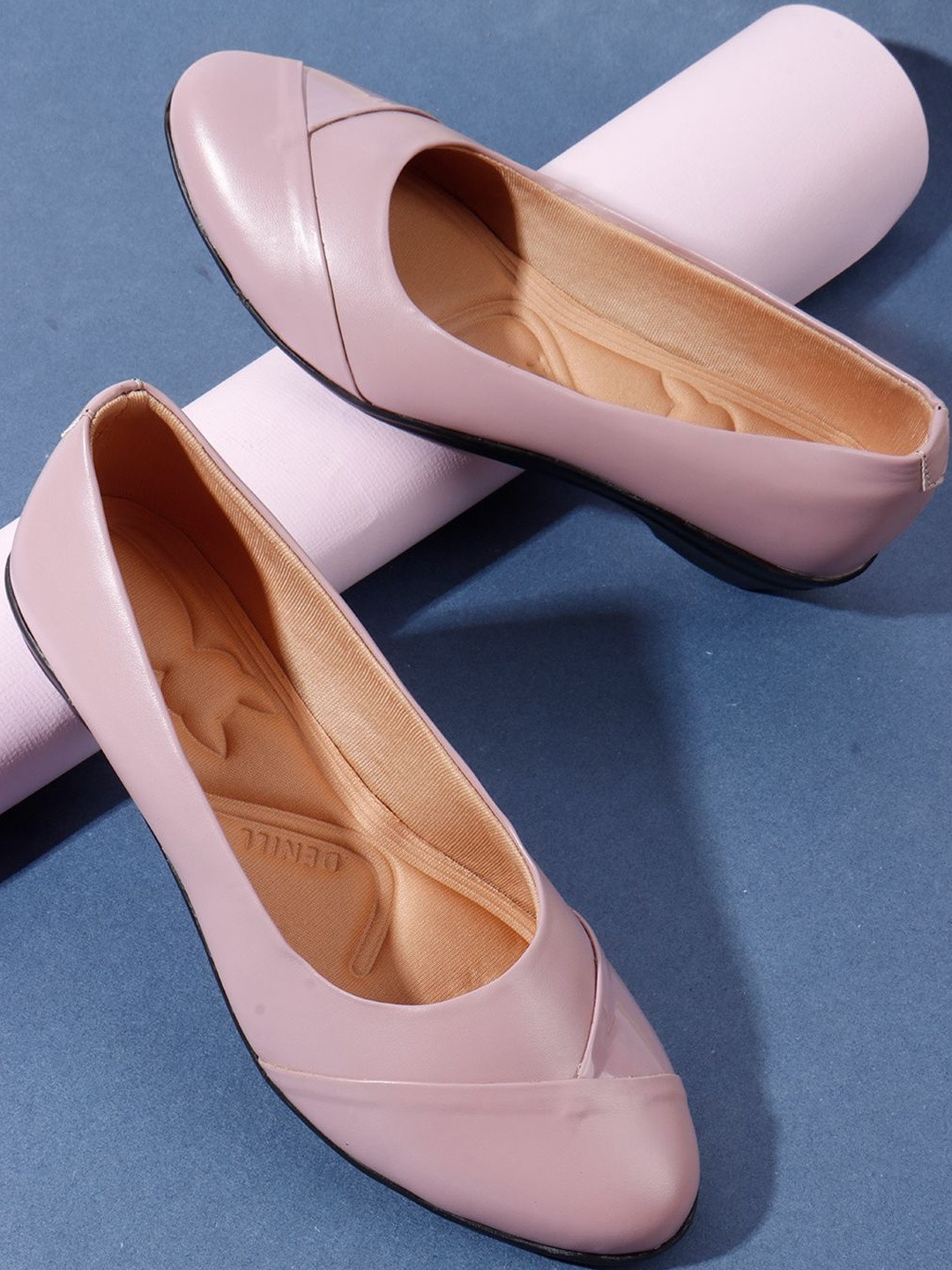 Denill Women Rose Pointed Toe Flats Minimalist Design with Seam Detailing Ballerinas