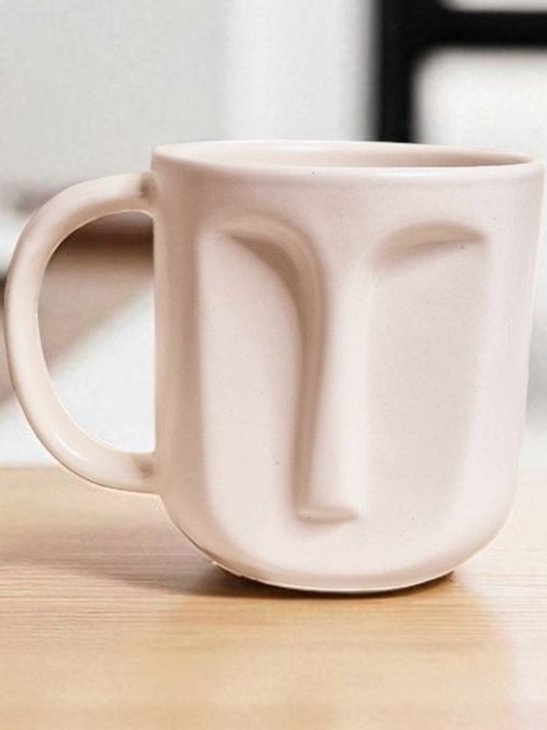 Eleven To Eleven Decor Off White Solid Ceramic Matte Mug 400ml