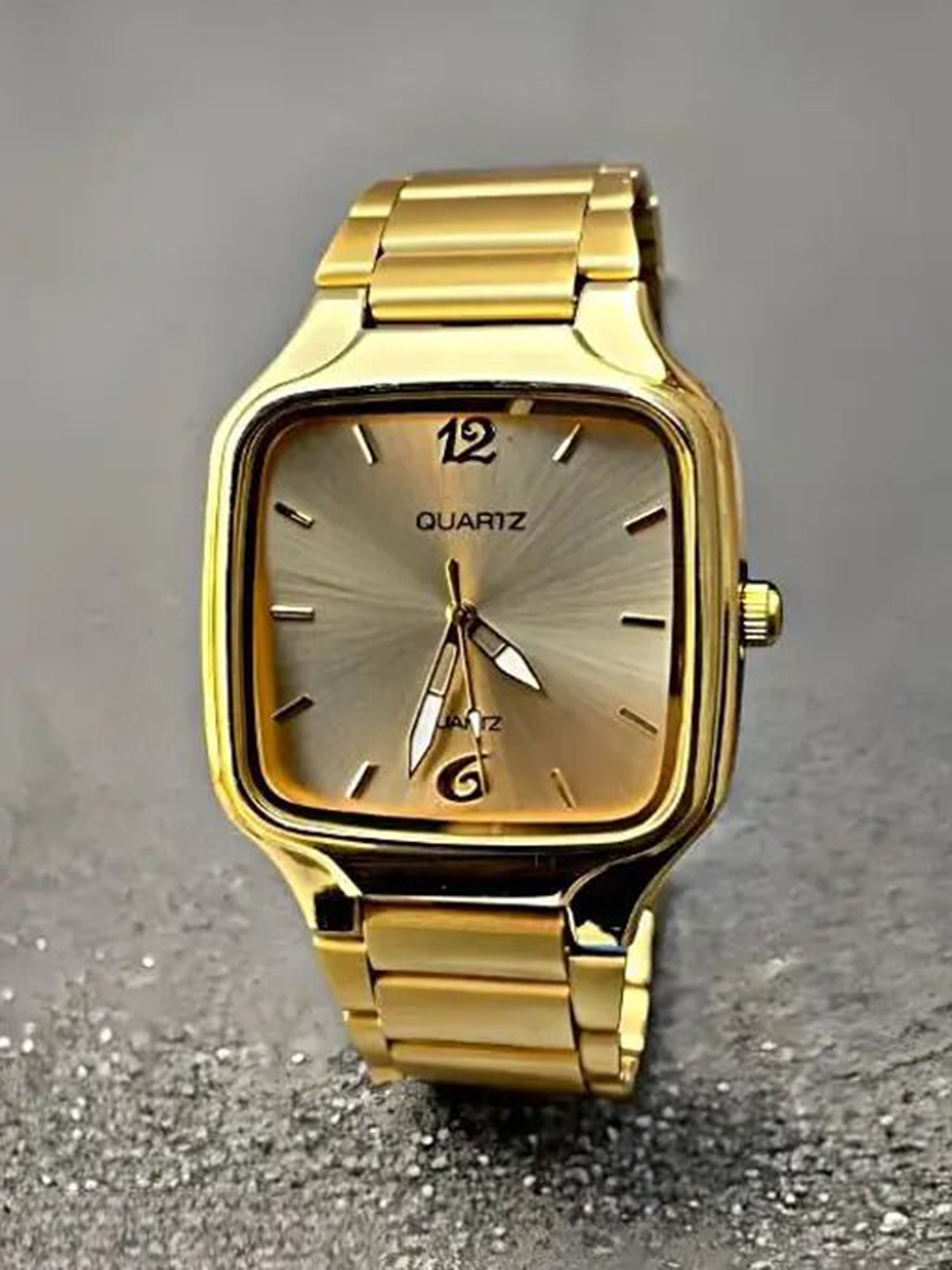 FROZIL Men Dial & Stainless Steel Straps Analogue Watch ST-SQUARE-GOLD